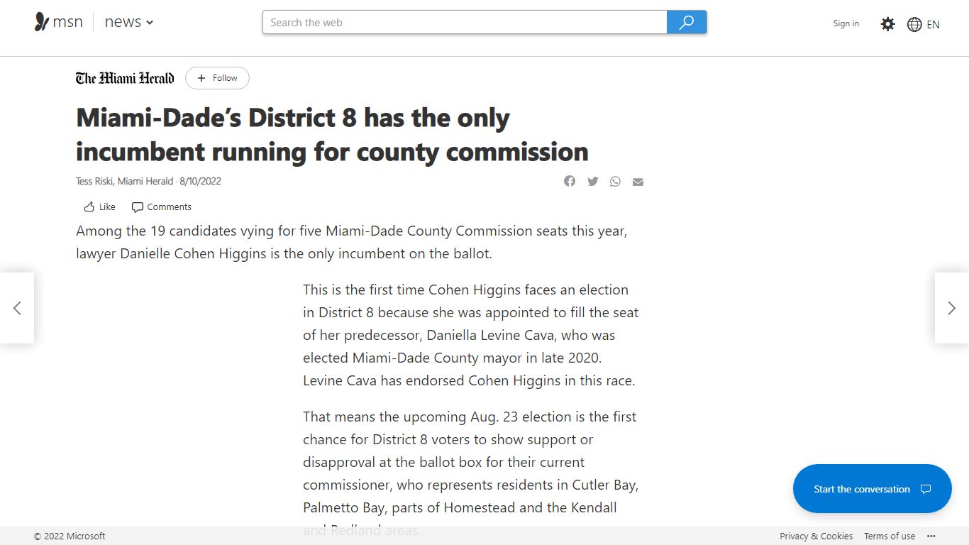 Miami-Dade’s District 8 has the only incumbent running for county ...